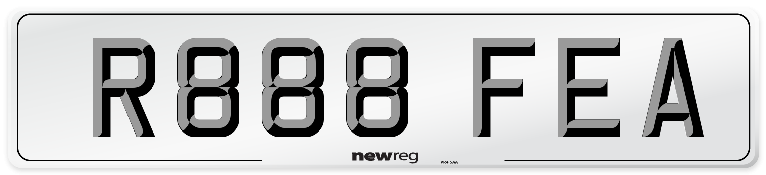R888 FEA Number Plate from New Reg